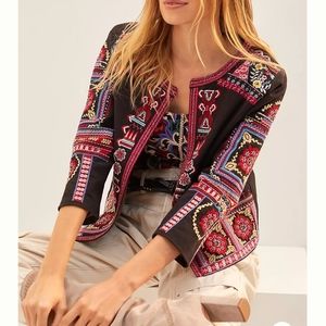 0203 Anthropologie Abstract Embroidered Jacket 0223
